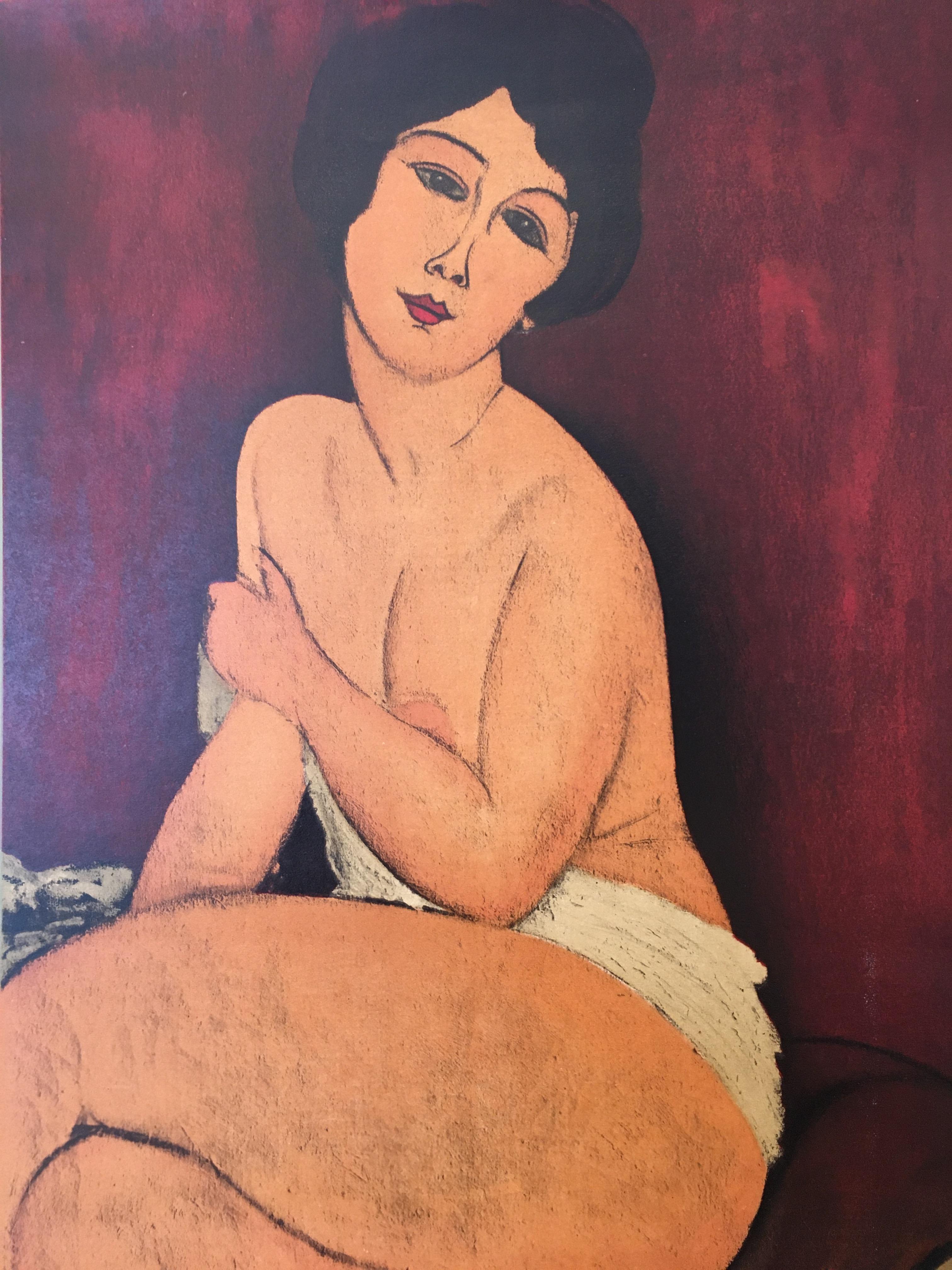 Papier Affiche originale d'exposition d'œuvres d'art vintage MODIGLIANI DEPUIS BONNARD, 1957 en vente