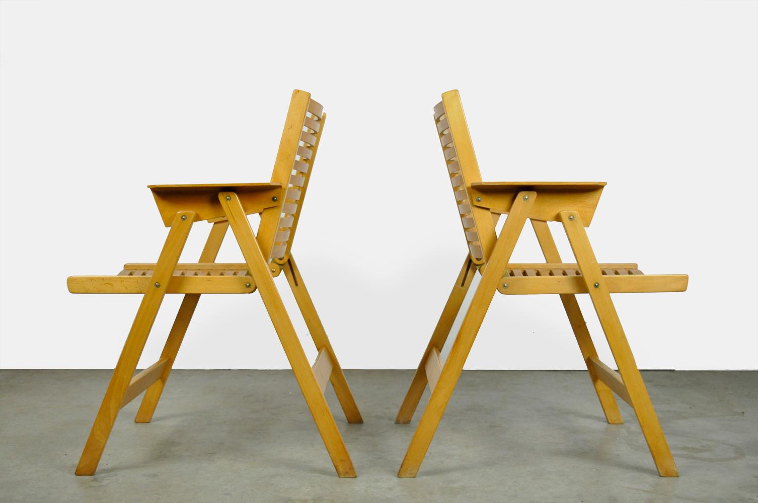 Original vintage foldable dining chairs by Niko Kralj (1920-2013) for Stol, 1950 For Sale 6