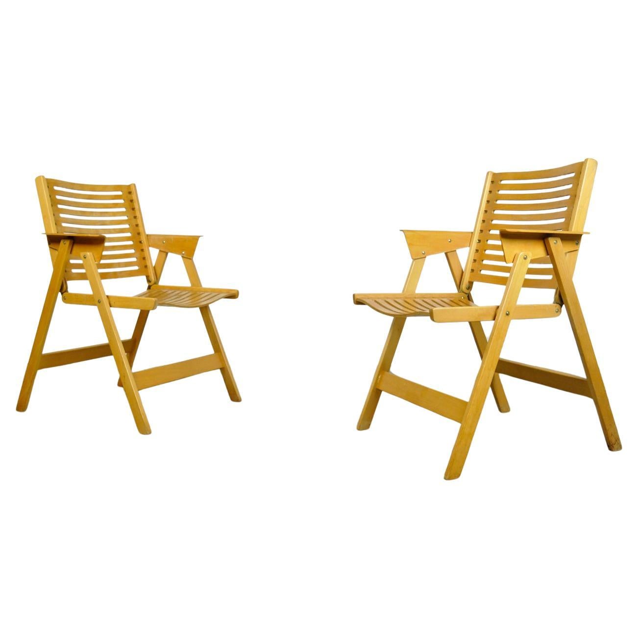 Original vintage foldable dining chairs by Niko Kralj (1920-2013) for Stol, 1950 For Sale