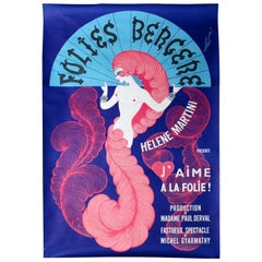 Affiche d'origine des Folies Bergère vintage par Erte Helene Martini Cabaret Show Paris