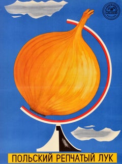 Original Vintage Food Advertising Poster Polish Onions Hortex Food USSR Soviet