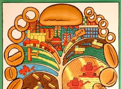 Original Vintage Food Poster Bread Does Not Grow On Trees USSR Farm Factory Work
