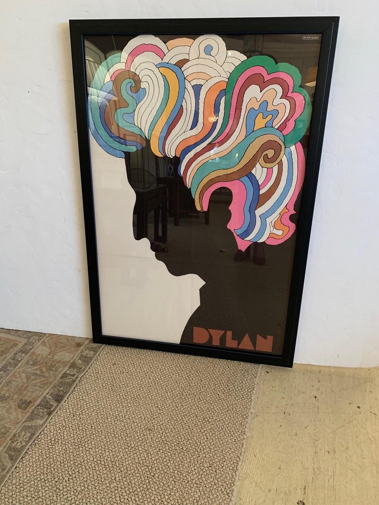 Late 20th Century Original Vintage Framed Bob Dylan Poster For Sale