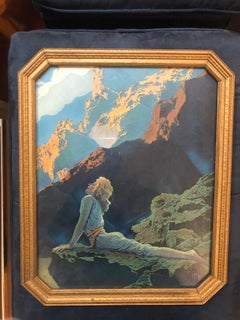 Original Vintage Framed Lithograph "Wild Geese" by Maxfield Parrish