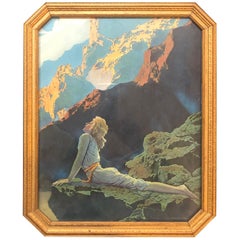 Original Vintage Framed Lithograph "Wild Geese" by Maxfield Parrish