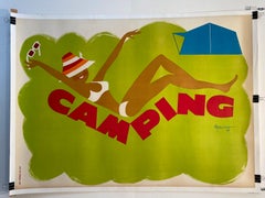 Poster originale d'epoca francese degli anni '60, 'Camping' di G. Nicolitch