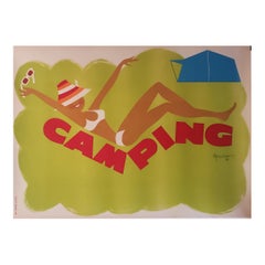 Original Vintage French 1960's Poster, 'Camping' by G. Nicolitch