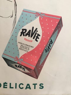 Poster pubblicitario originale francese d'epoca Ravi Washing Powder Pierre Brenot