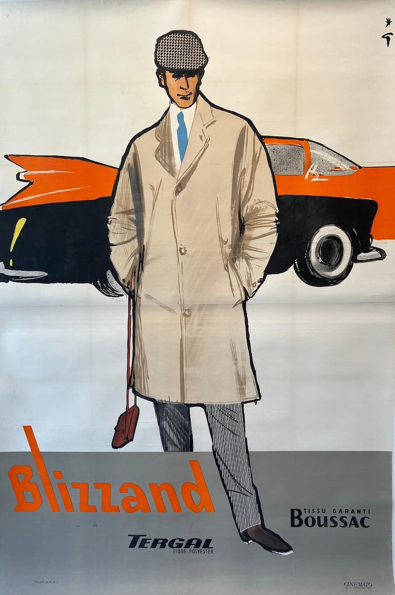 Mid-Century Modern Original Vintage French Advertisi Poster, 'Blizzand Boussac' by Rene Gruau, 1965 For Sale