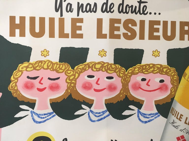 Original Vintage French Advertising Poster, 'Huile Lesieur' by Herve Morvan In Good Condition For Sale In Melbourne, Victoria