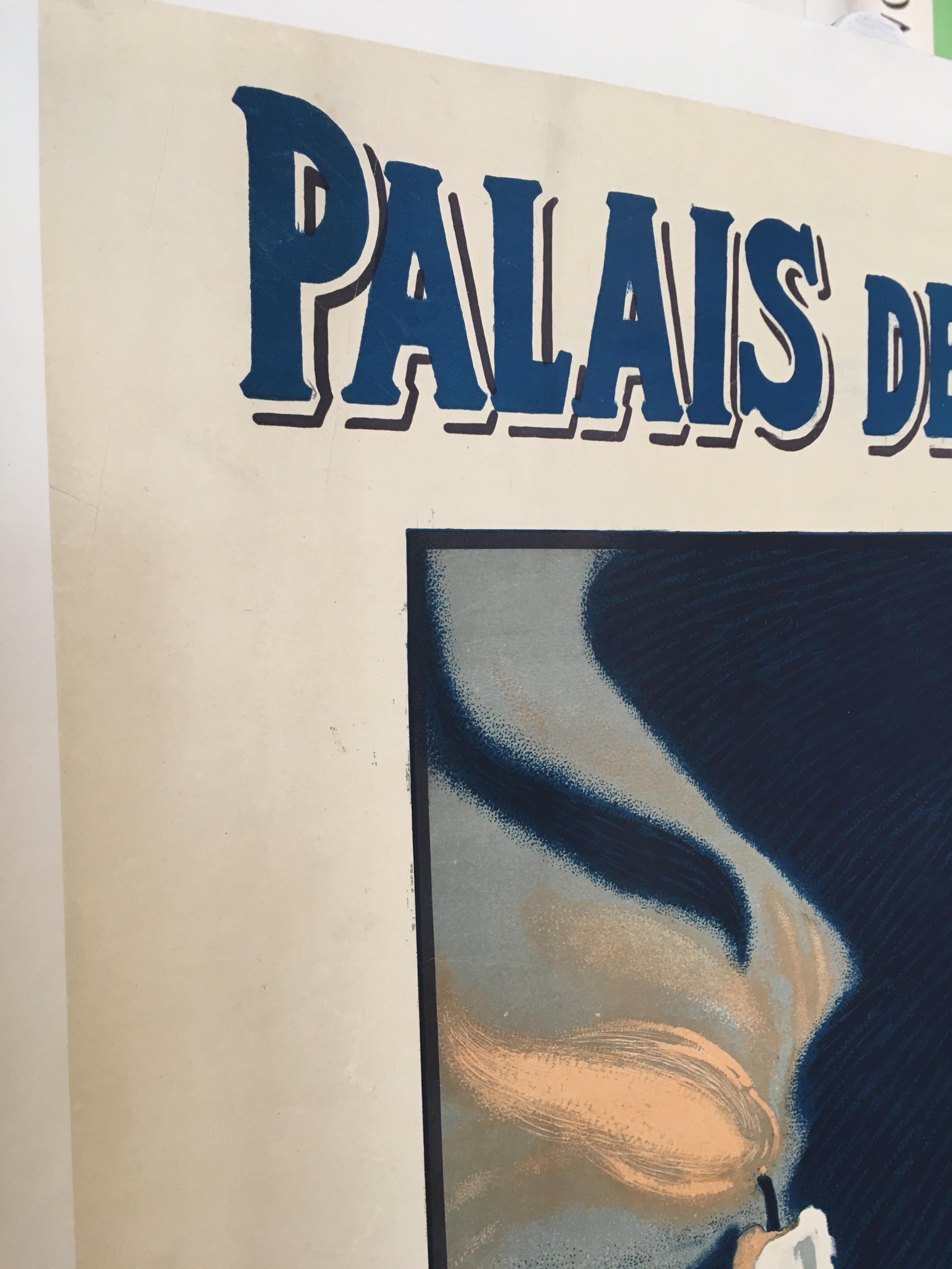 Original Vintage French Advertising Poster 'Palais de L'Hippodrome Blaas Uit' In Good Condition For Sale In Melbourne, Victoria