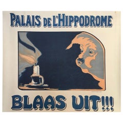 Original Retro French Advertising Poster 'Palais de L'Hippodrome Blaas Uit'