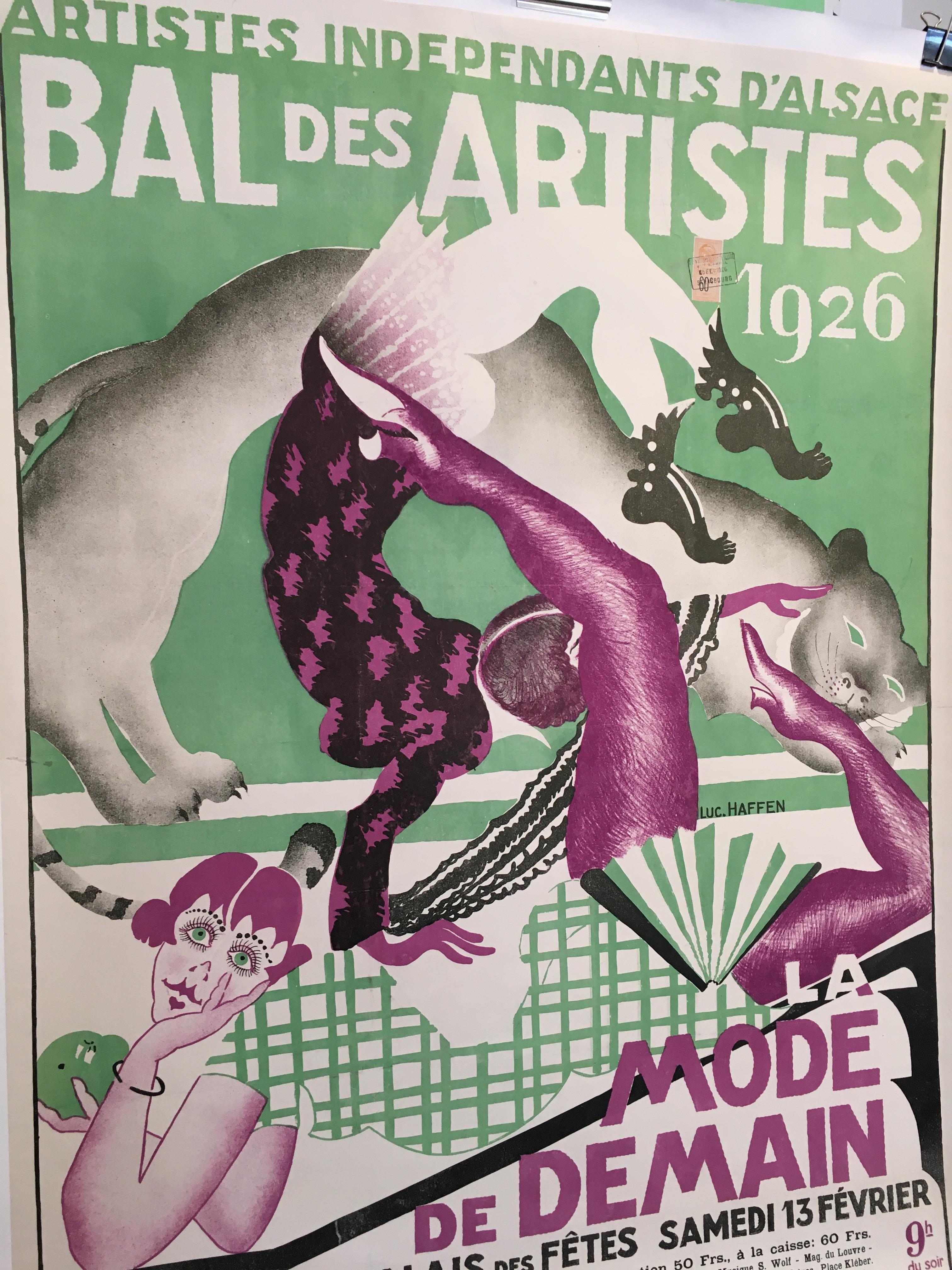 Paper Original Vintage French Art Deco Artistes Independants D’alsace Bal Des Artistes