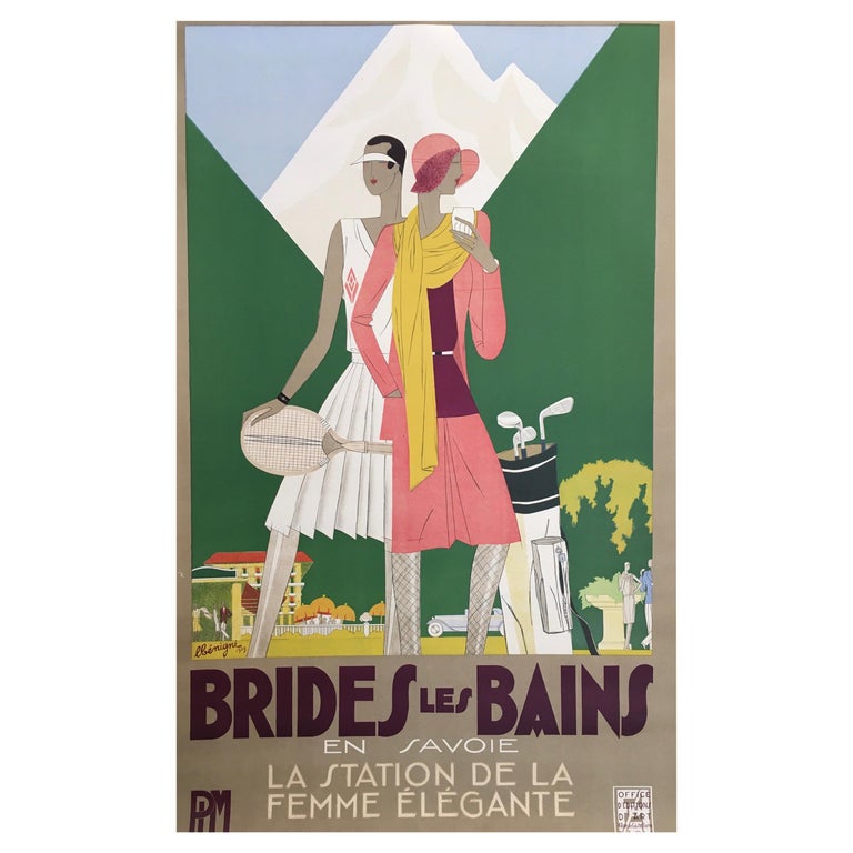 Original Vintage French Art Deco Brides Poster 'Les Bains' by Leon ...