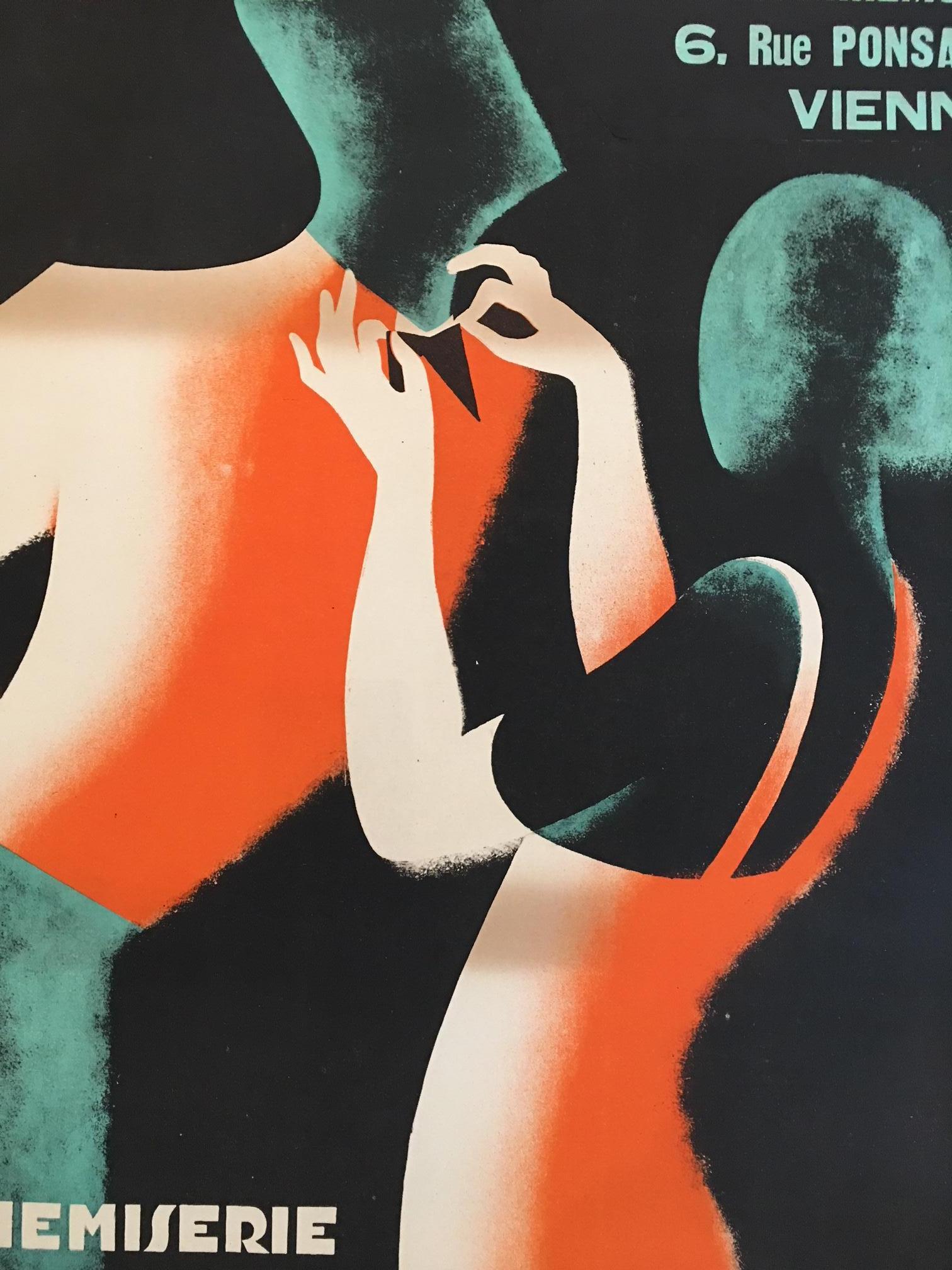 Französisches Art-déco-Poster im Vintage-Stil, „Gourdant“, D Frapojut, Paris, 1933 im Zustand „Gut“ im Angebot in Melbourne, Victoria