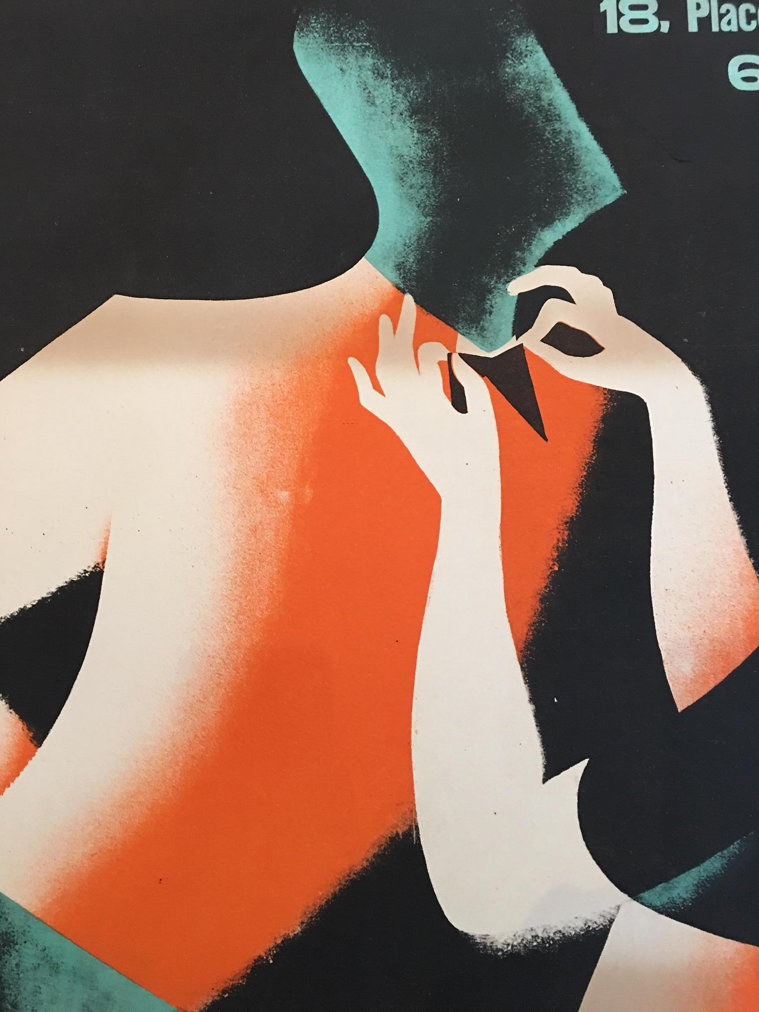 Milieu du XXe siècle Affiche Art Déco française d'origine, « Gourant » par D Frapojut, Paris, 1933 en vente