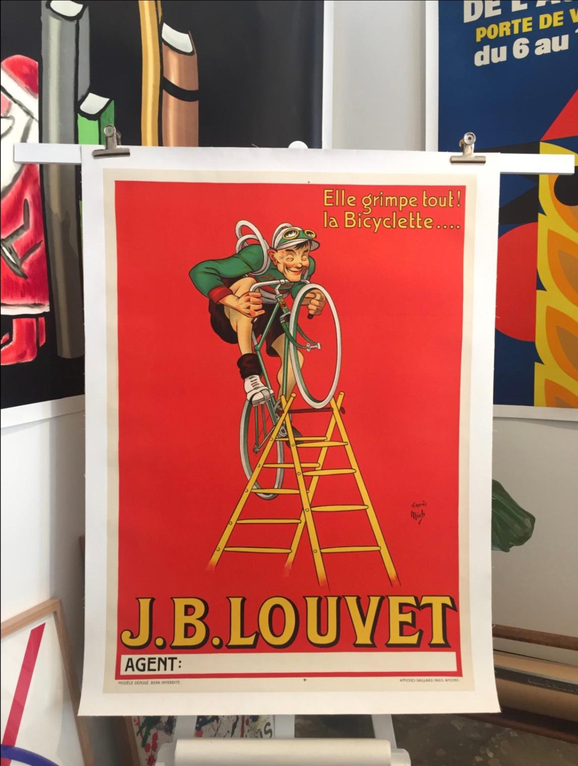 Linen Original Vintage French Art Deco Poster, 'JB LOUVET', 1919 by Mich For Sale