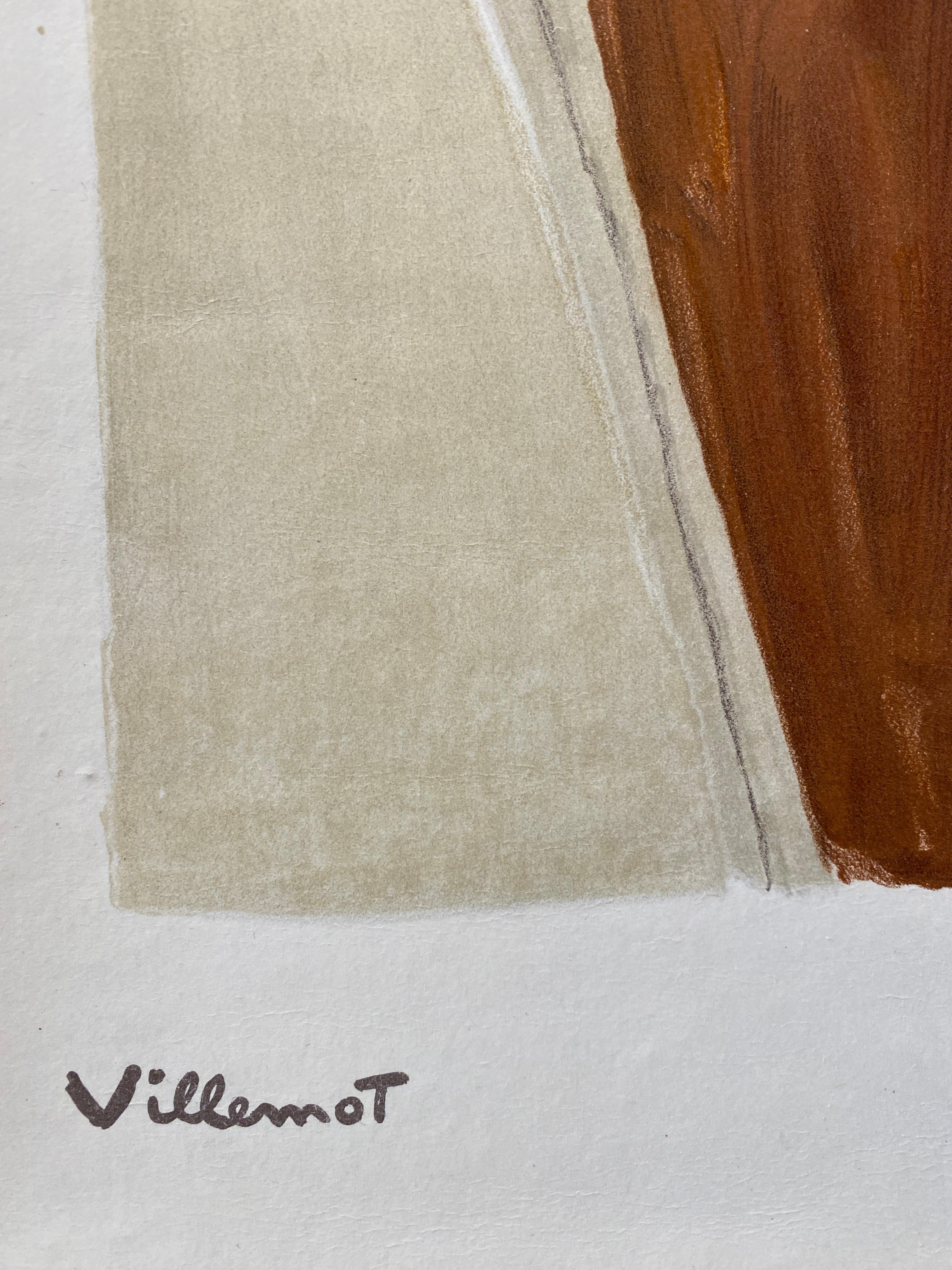 Original Vintage French 'Bally Abstract' Shoe Poster, by Bernard Villemot, 1971 For Sale 1