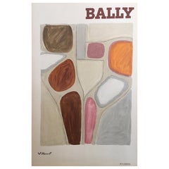 Original Retro French Bally Abstract' Shoe Poster, by Bernard Villemot, 1971