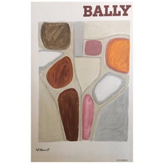 Original Vintage French 'Bally Abstract' Shoe Poster, by Bernard Villemot, 1971