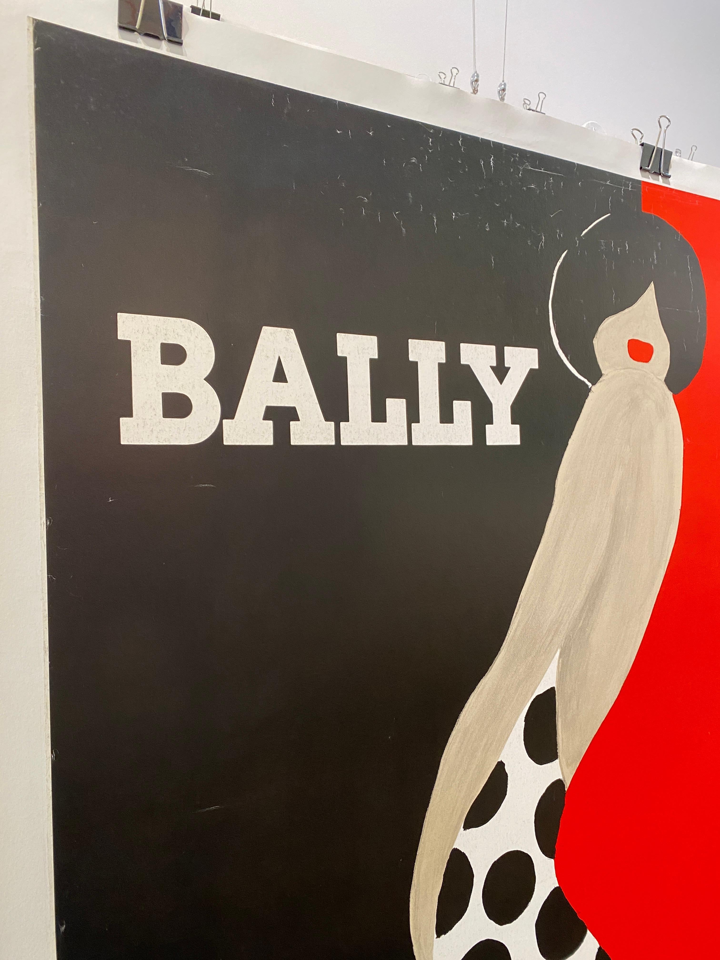 Affiche originale française vintage sur les chaussures Bally - 