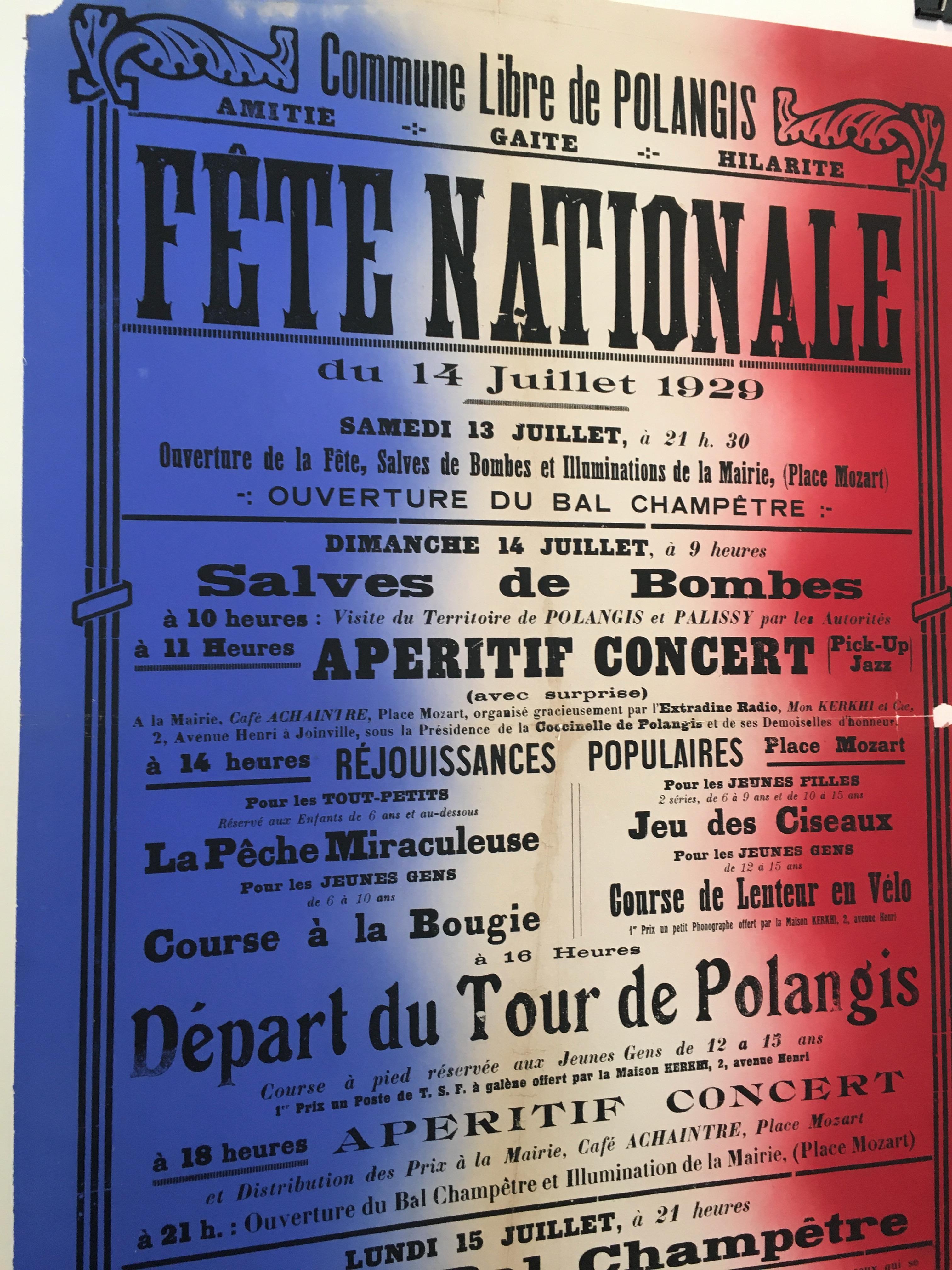 Art déco Affiche originale vintage française du jour de la Bastille, lithographie de la fête nationale, 1930 en vente