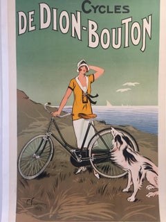 Original Vintage French Cycle Bike Poster "De Dion Bouton, " 1925 Art Deco