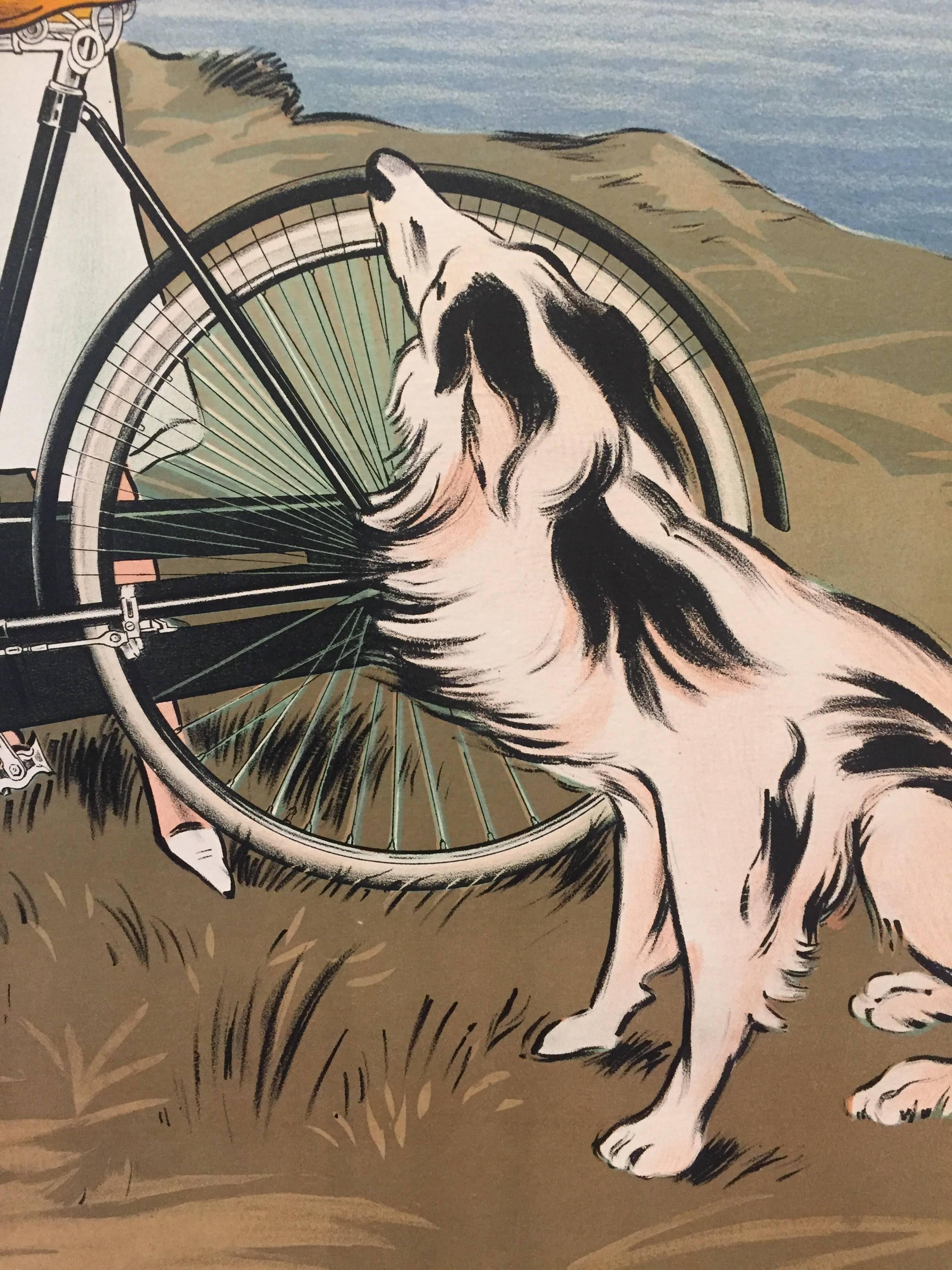 Early 20th Century Original Vintage French Cycle Bike Poster 