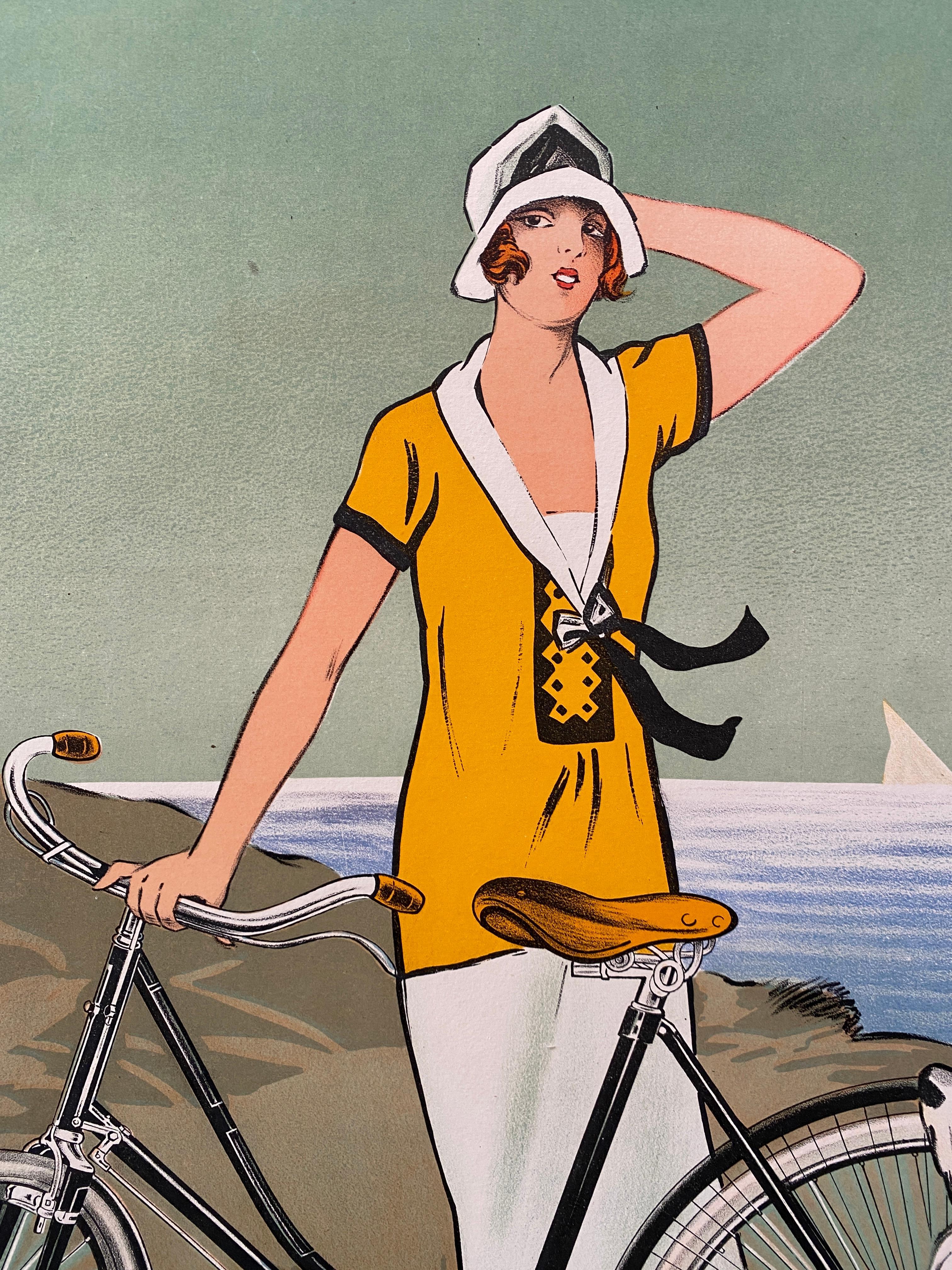 Art Déco Poster originale d'epoca per bicicletta francese 