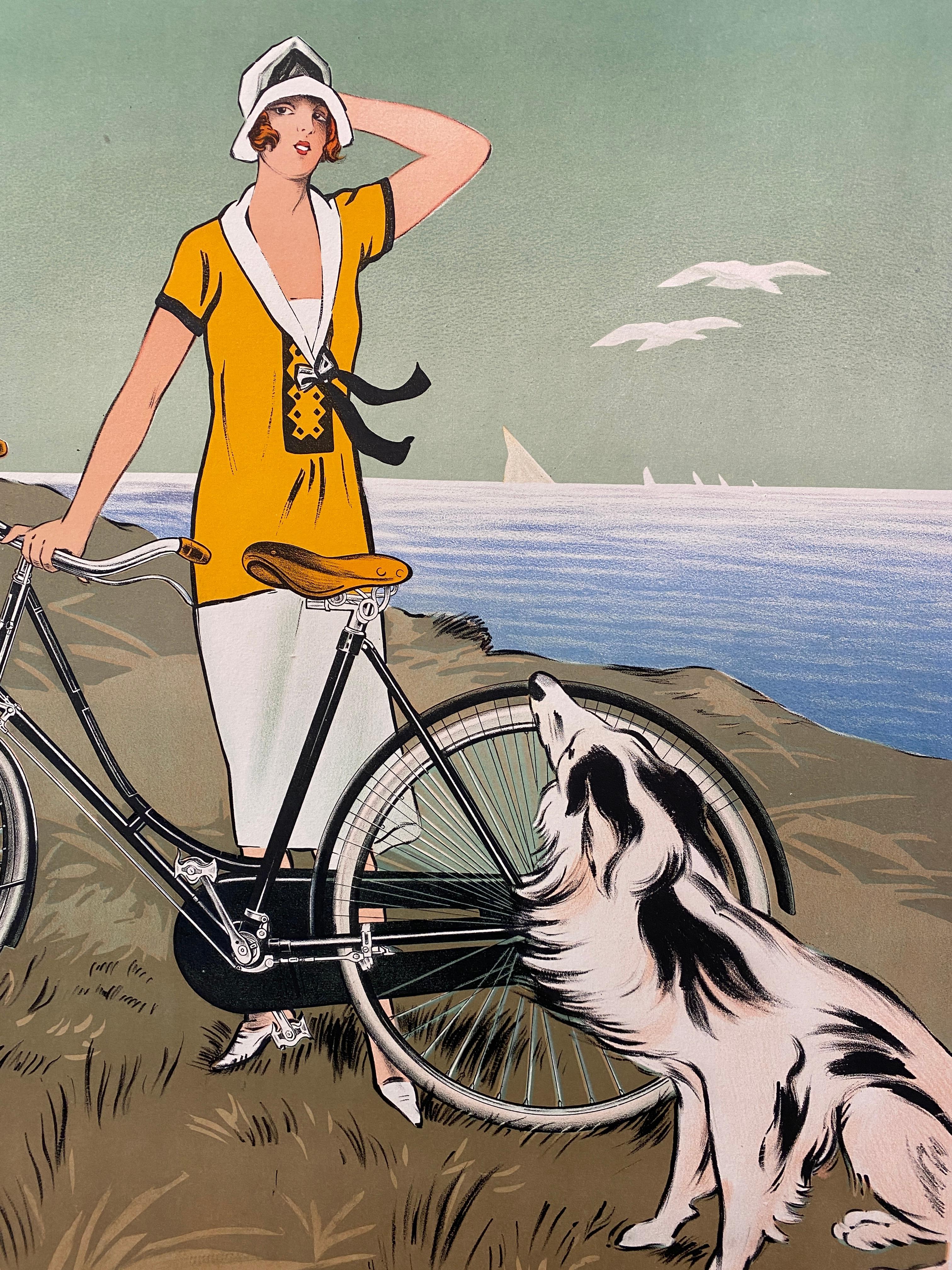 Francese Poster originale d'epoca per bicicletta francese 