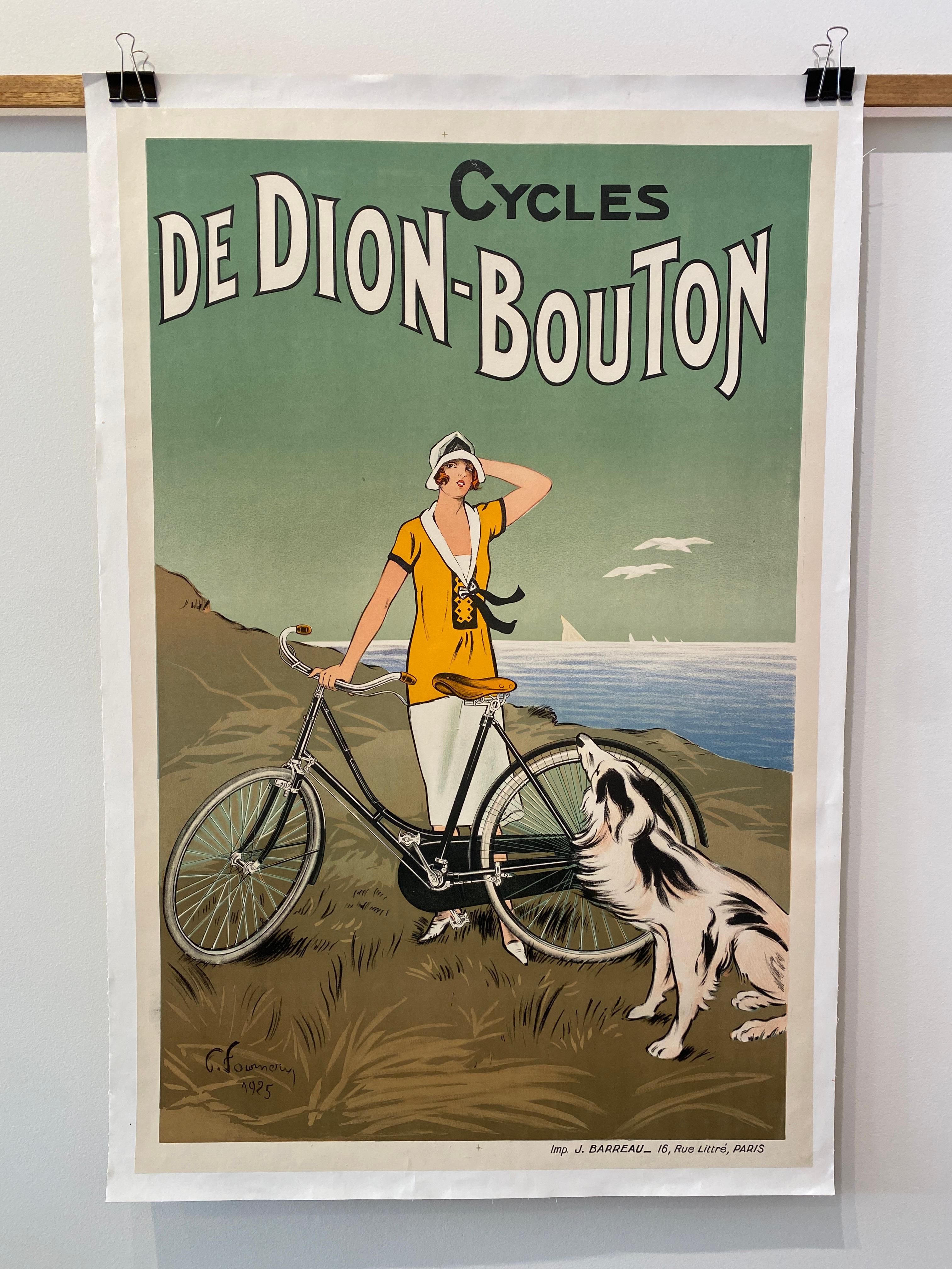 Poster originale d'epoca per bicicletta francese 