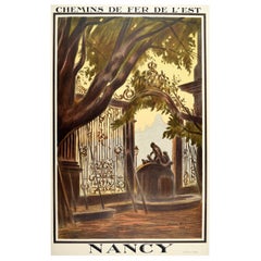 Original Vintage French Eastern Railway Travel Poster Nancy France Art Deco