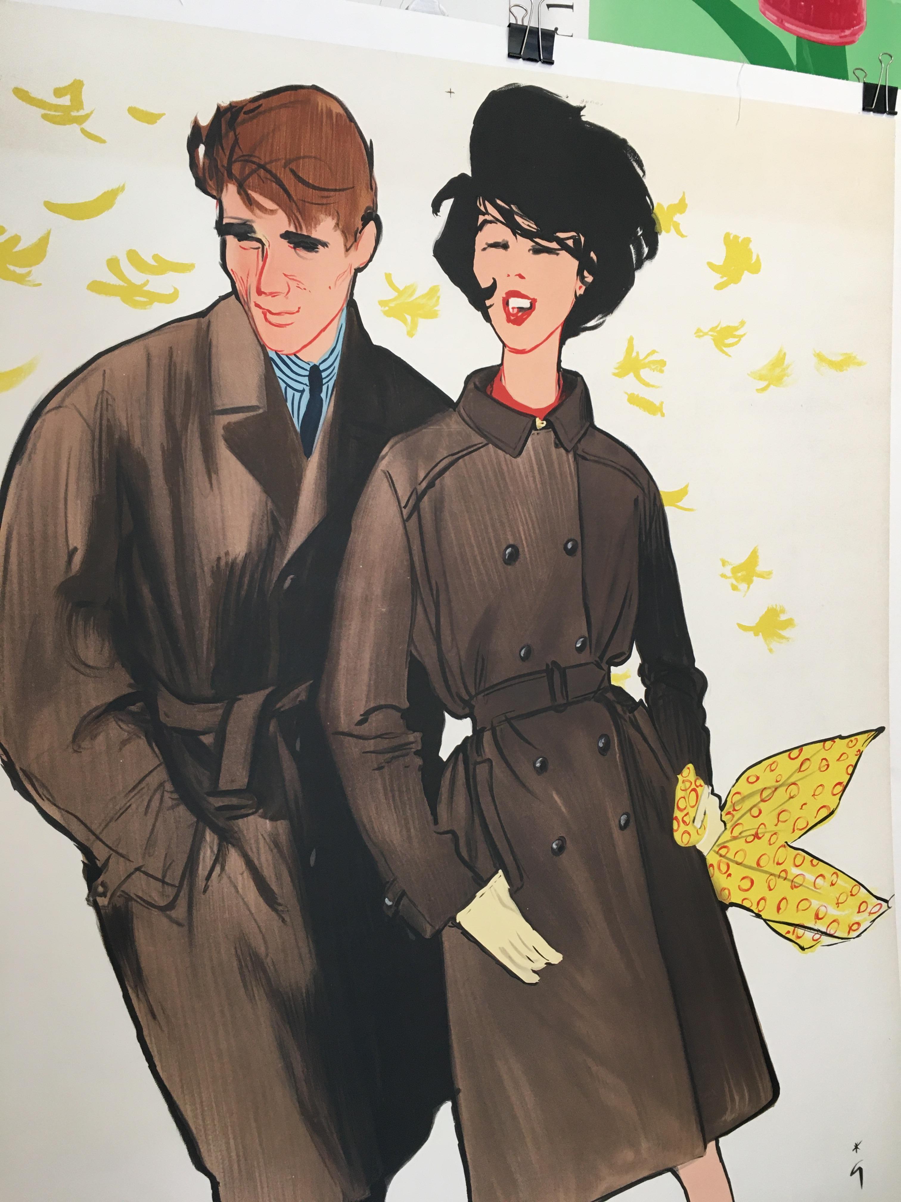 Original Vintage French Fashion Advertisement Poster Blizzand