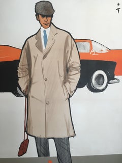 Original Vintage French Fashion Advertisement Poster Blizzand Cadillac by Gruau