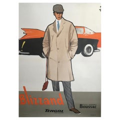 Original Vintage French Fashion Advertisement Poster Blizzand Cadillac by Gruau