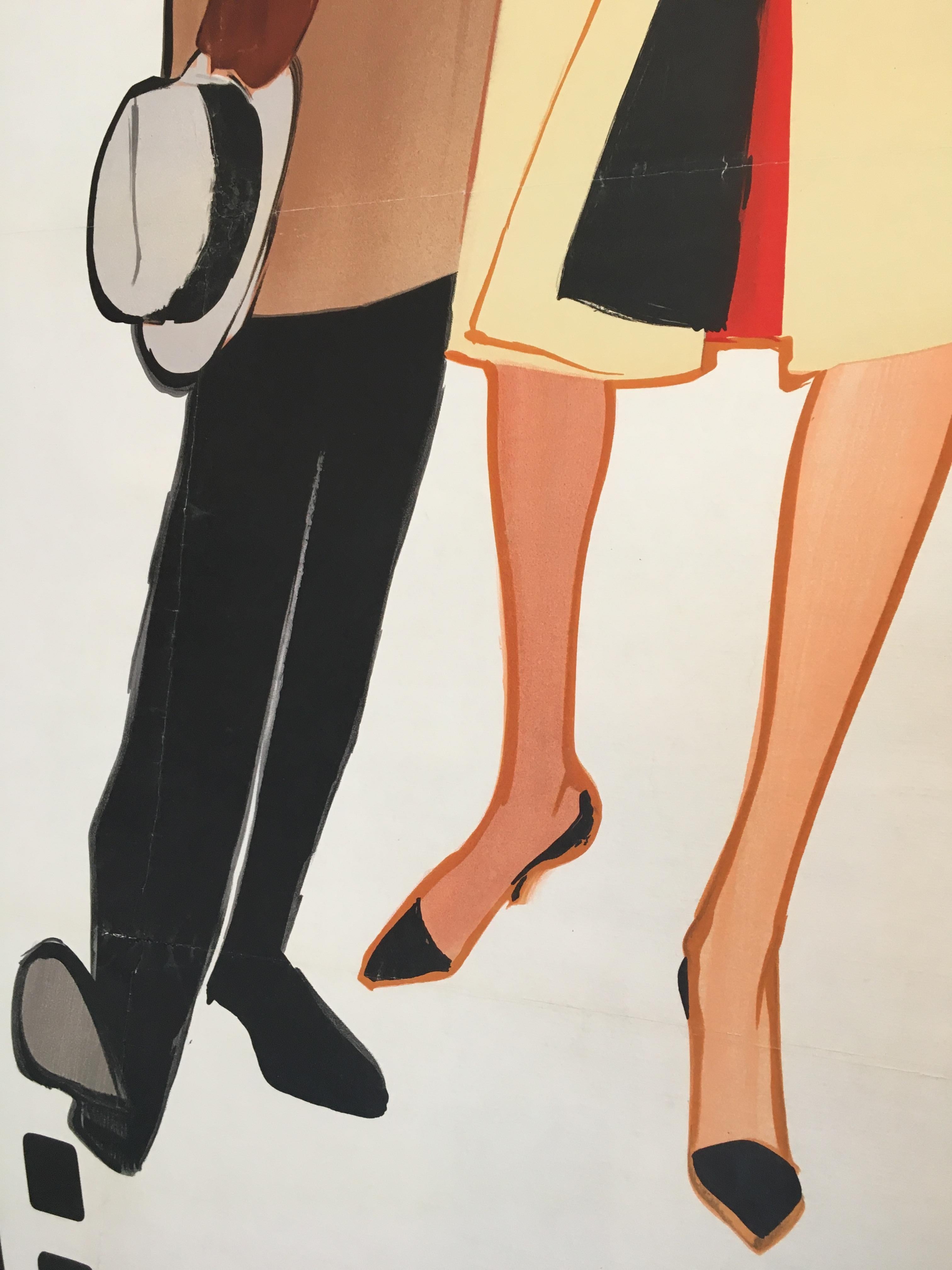 Original Vintage French Fashion Advertisement Poster 'Blizzand Couple' by Gruau 3