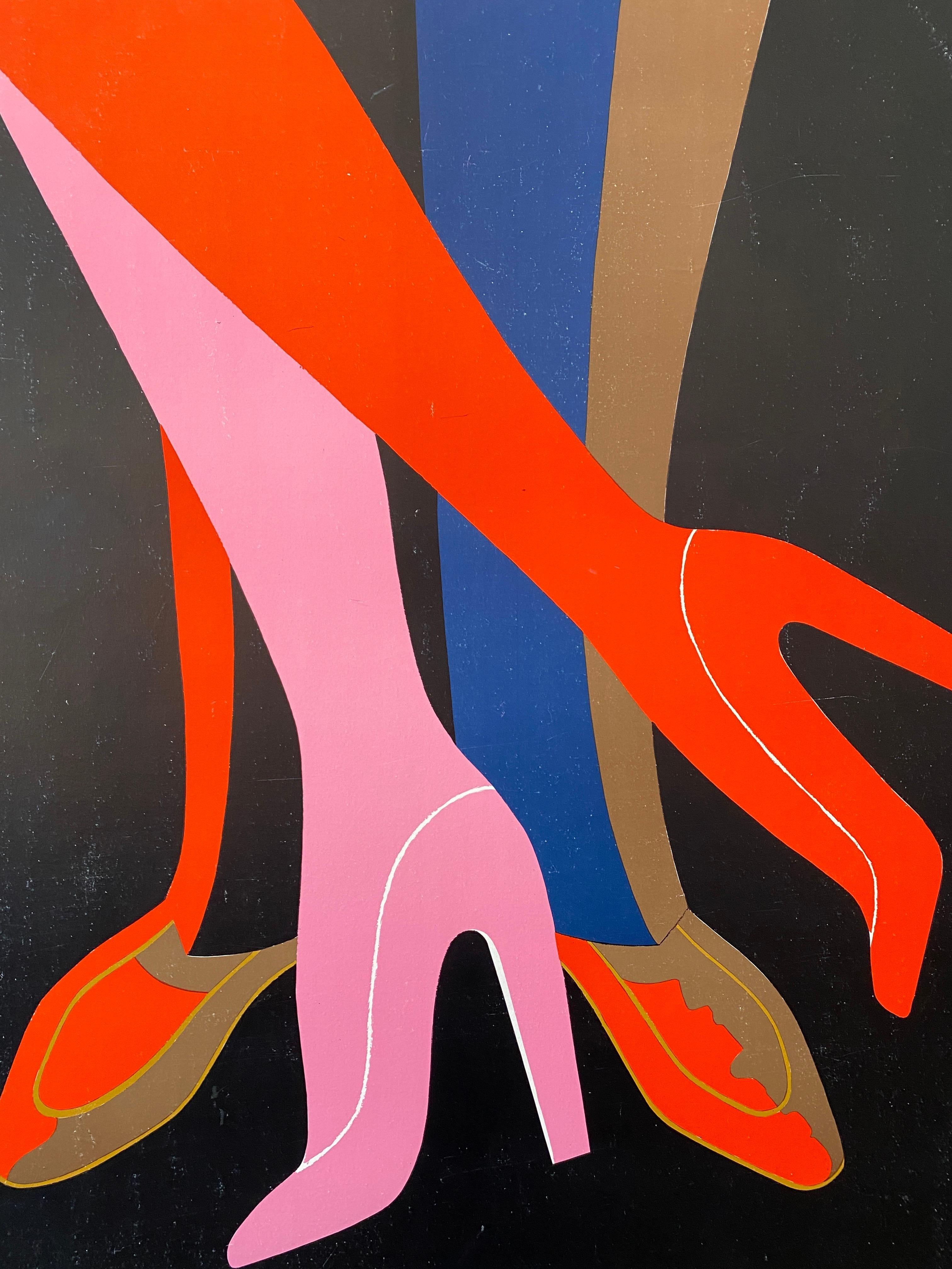 Paper Original Vintage French Fashion Poster, 'Bally Tango' by Villemot, 1979 For Sale