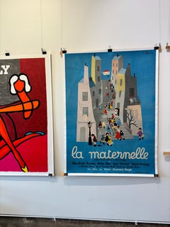 Original Vintage French Film Poster, 'La Maternelle', by Peynet, 1949