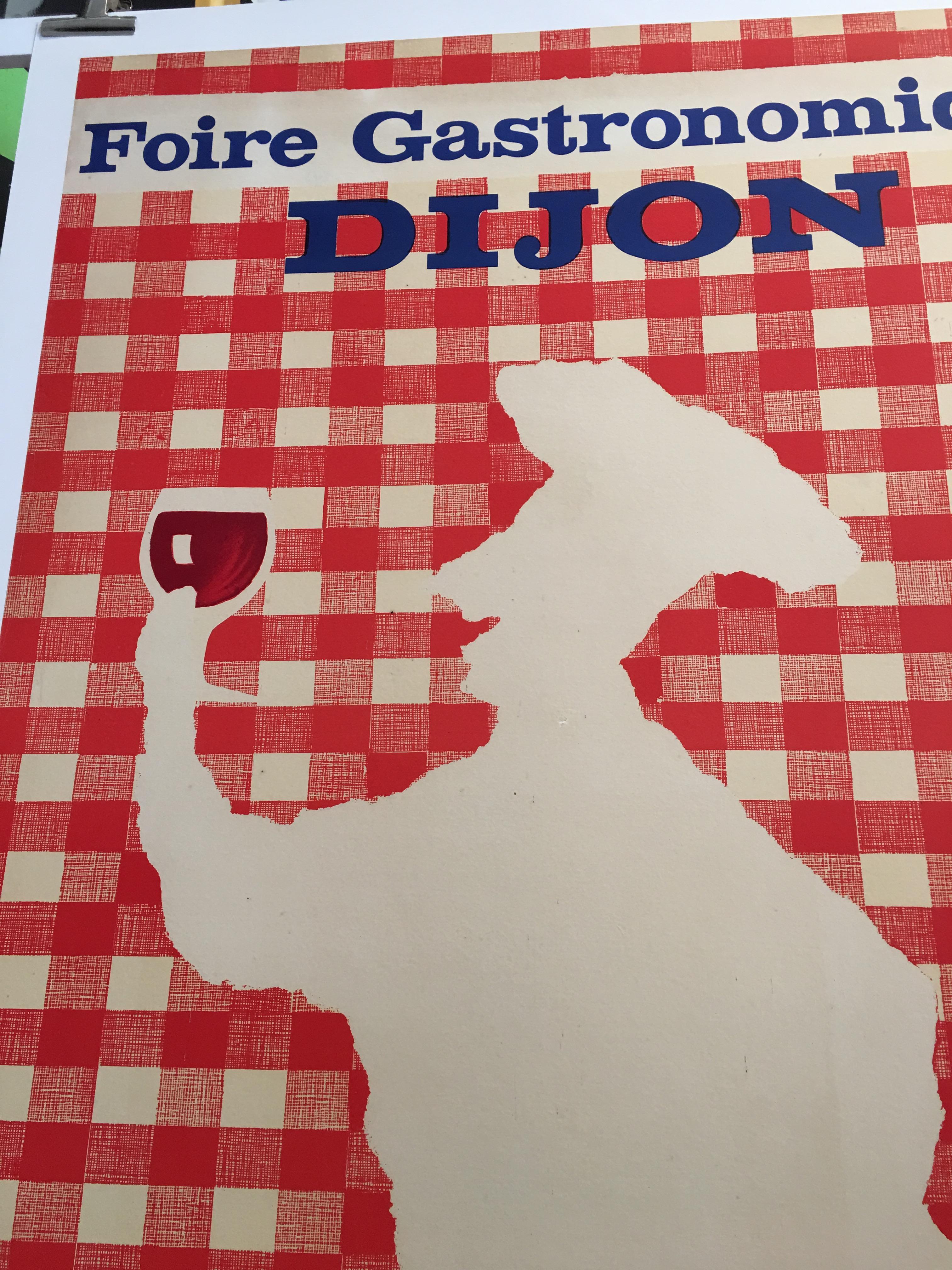 Original Vintage French Food Poster 'Foire Gastronomique De Dijon' by Villemot In Excellent Condition In Melbourne, Victoria