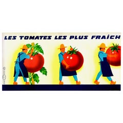 Original Vintage French Food Poster Les Tomates Les Plus Fraich Fresh Tomatoes