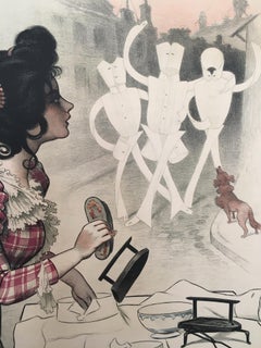 Original Vintage French Laundry Poster 'Linge Monopole', 1897