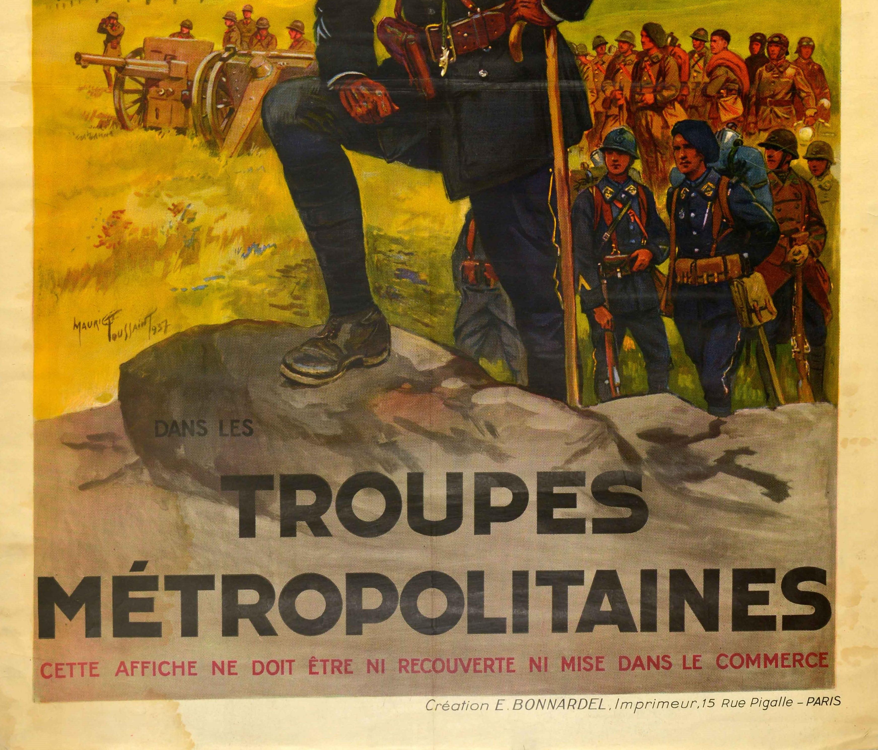 Französisches Militär-Rekrutierungsplakat, Vintage, Hose, Metropolitaines Army im Zustand „Relativ gut“ im Angebot in London, GB
