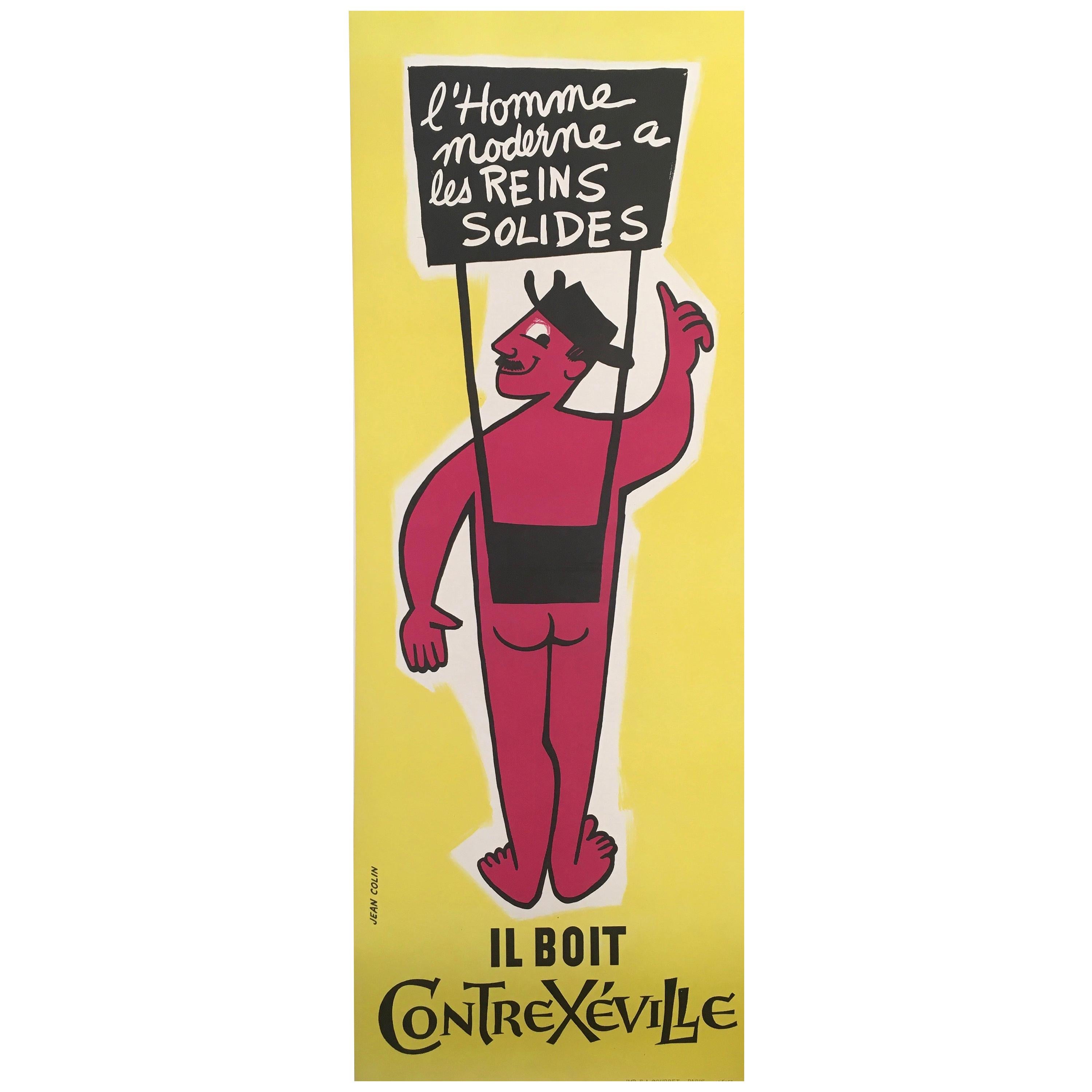 Original Vintage French Mineral Water Advertisement ContreXeville by Jean Colin
