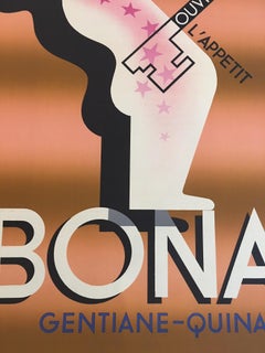 Original Vintage French Poster Bonal Gentiane Quina Ouvre L’Appetit, 1933