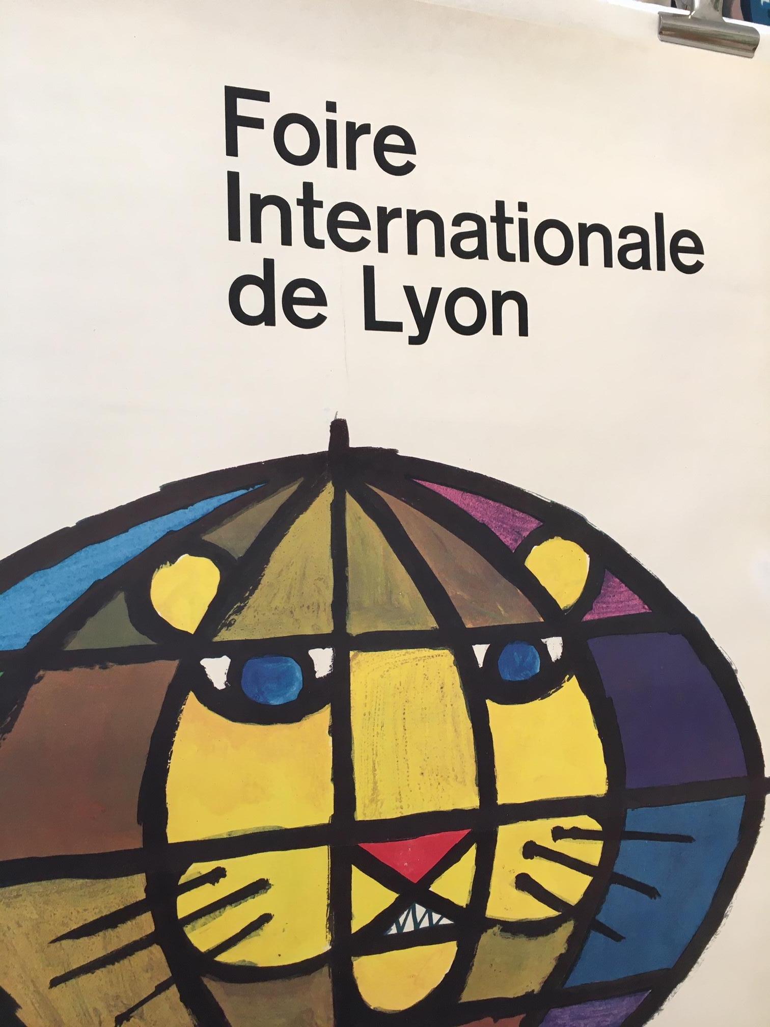 International Style Original Vintage French Poster, 'Foire Internationale De Lyon' 1959 by Piatti  For Sale