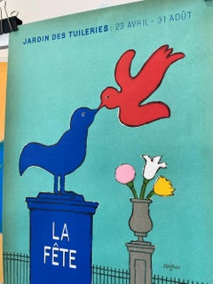 Original Vintage French Poster 'Jardin Des Tuleries La Fete' 1976, Savignac