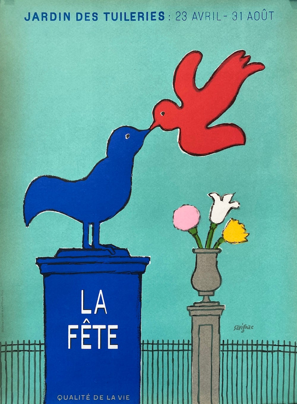 Französisches Vintage-Poster „Jardin Des Tuleries La Fete“, Savignac, 1976, Savignac