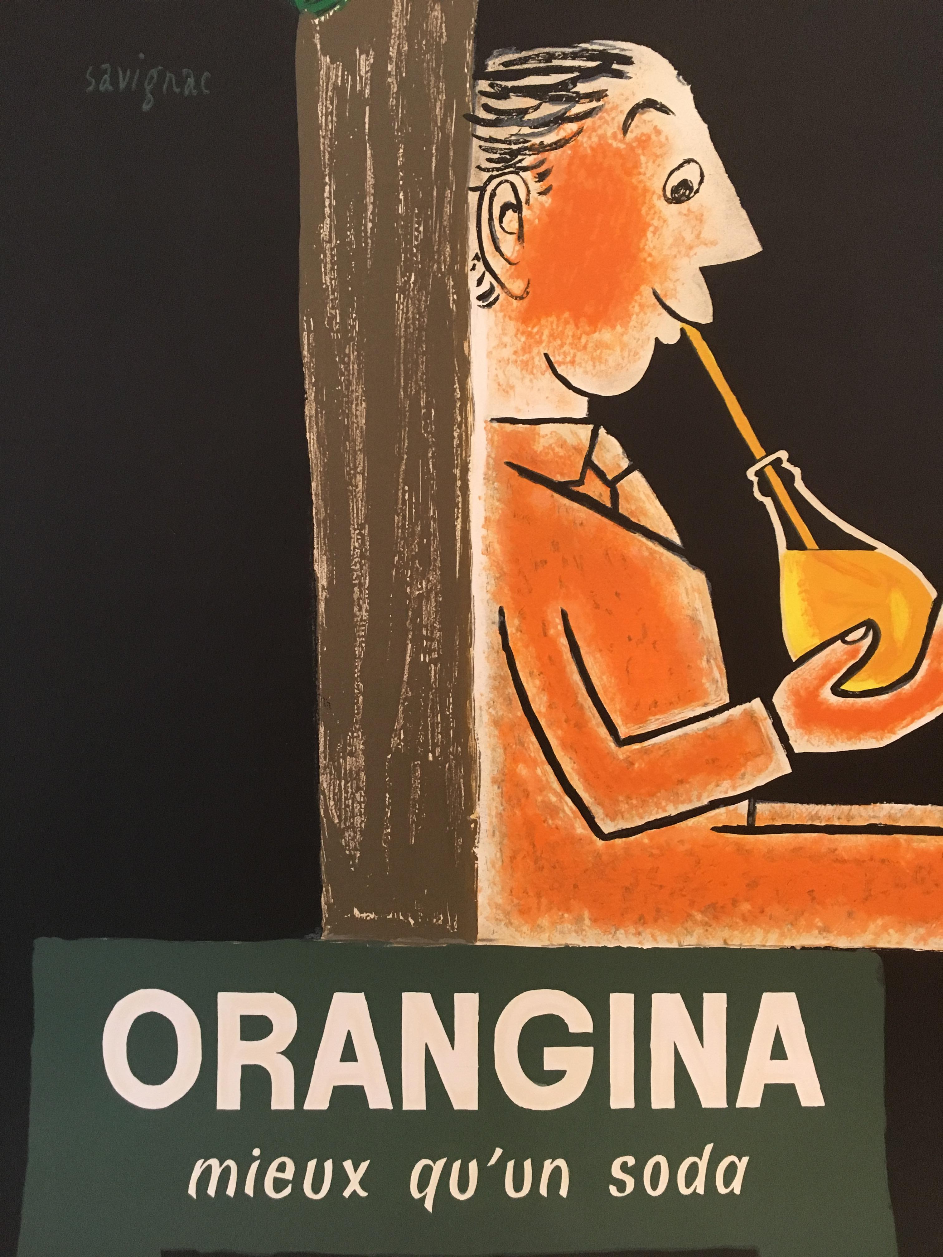 Moderne Affiche originale française Orangina 'Better Than A Soda' Raymond Savignac en vente