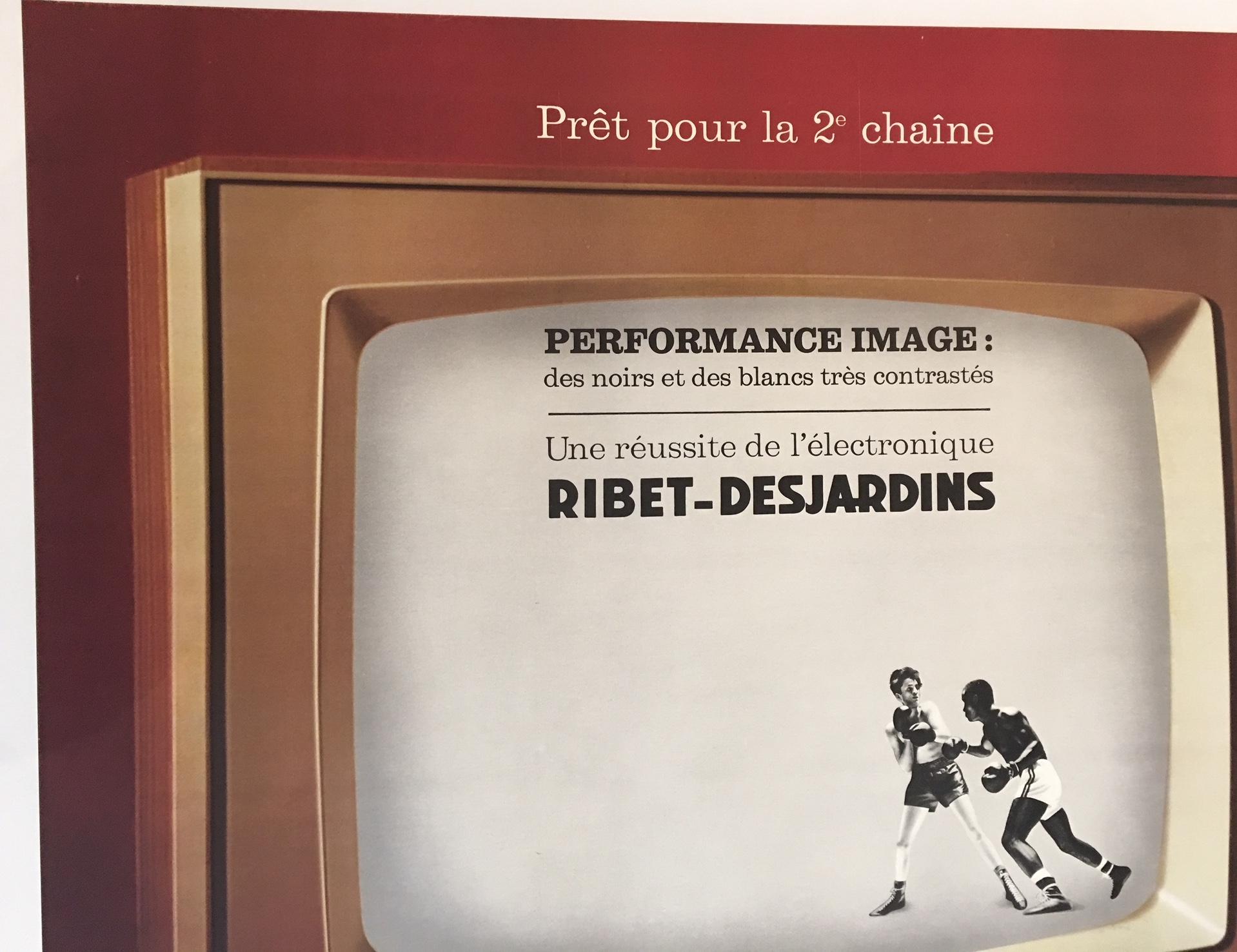 Original vintage poster for Ribet-Desjardins performance image television.

For those who want a poster packed with punch! This original vintage poster uses photographic imagery with lithographic printing

Artist: 
Anonymous

Year