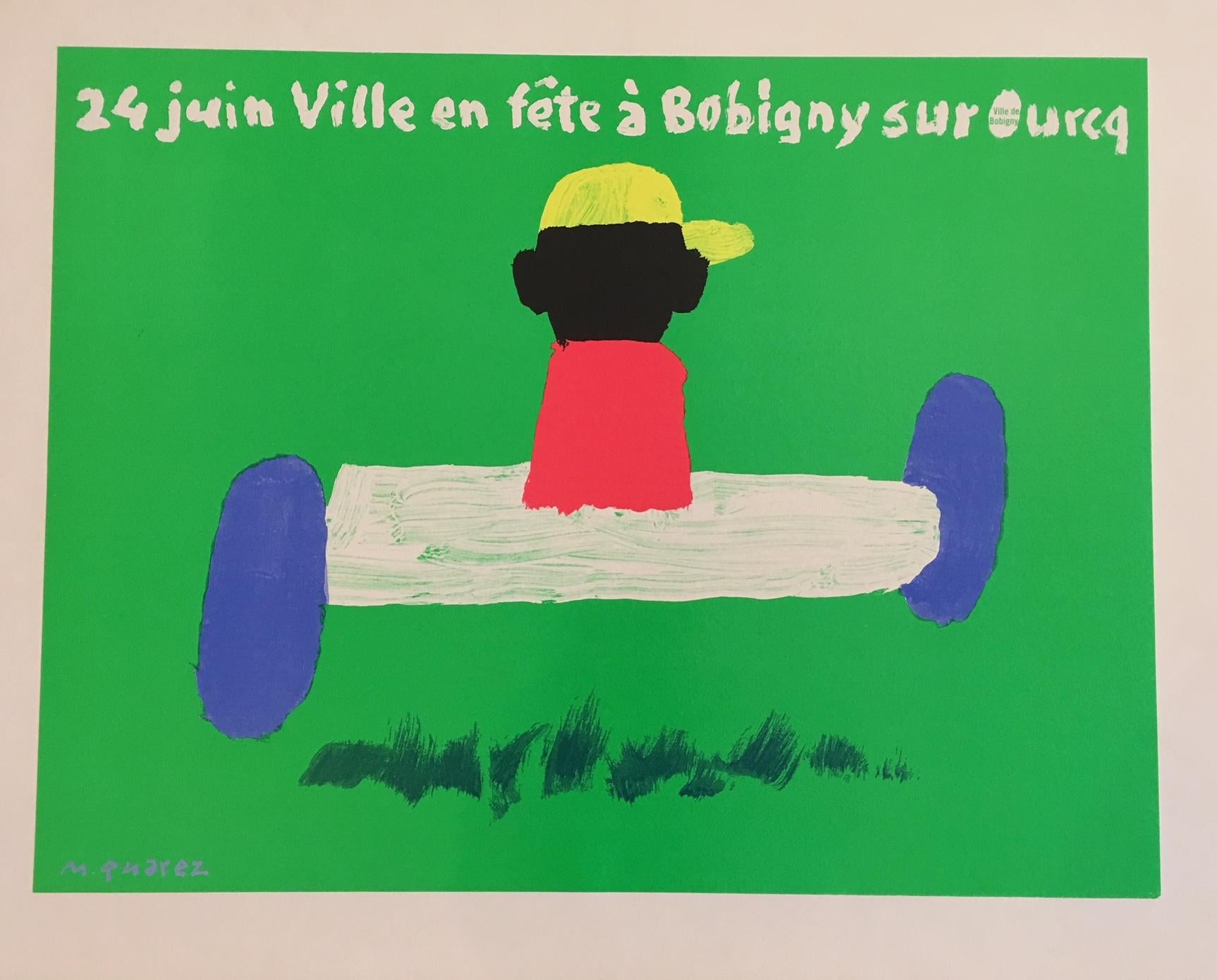Contemporary Original Vintage French Poster, Ville En Fête À Bobigny Sur Ourcq by Quarez